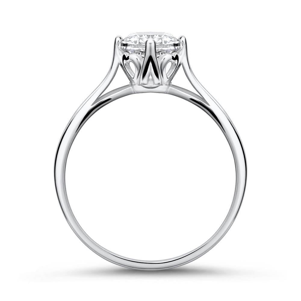 JEWLIX Verlobungsring 375 Weißgold Zirkonia Ring 56mm