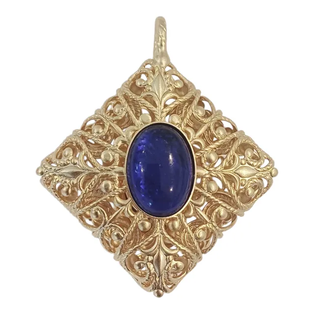 Alevá Bijoux Pouff Anhänger Gold grün blau 3,7 cm