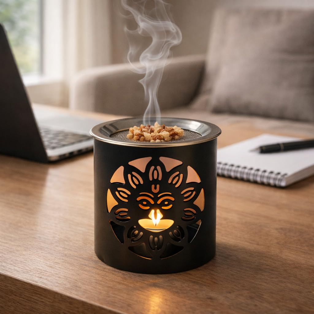 NKlaus Home Scents Räucherstövchen Smiley Eisen schwarz