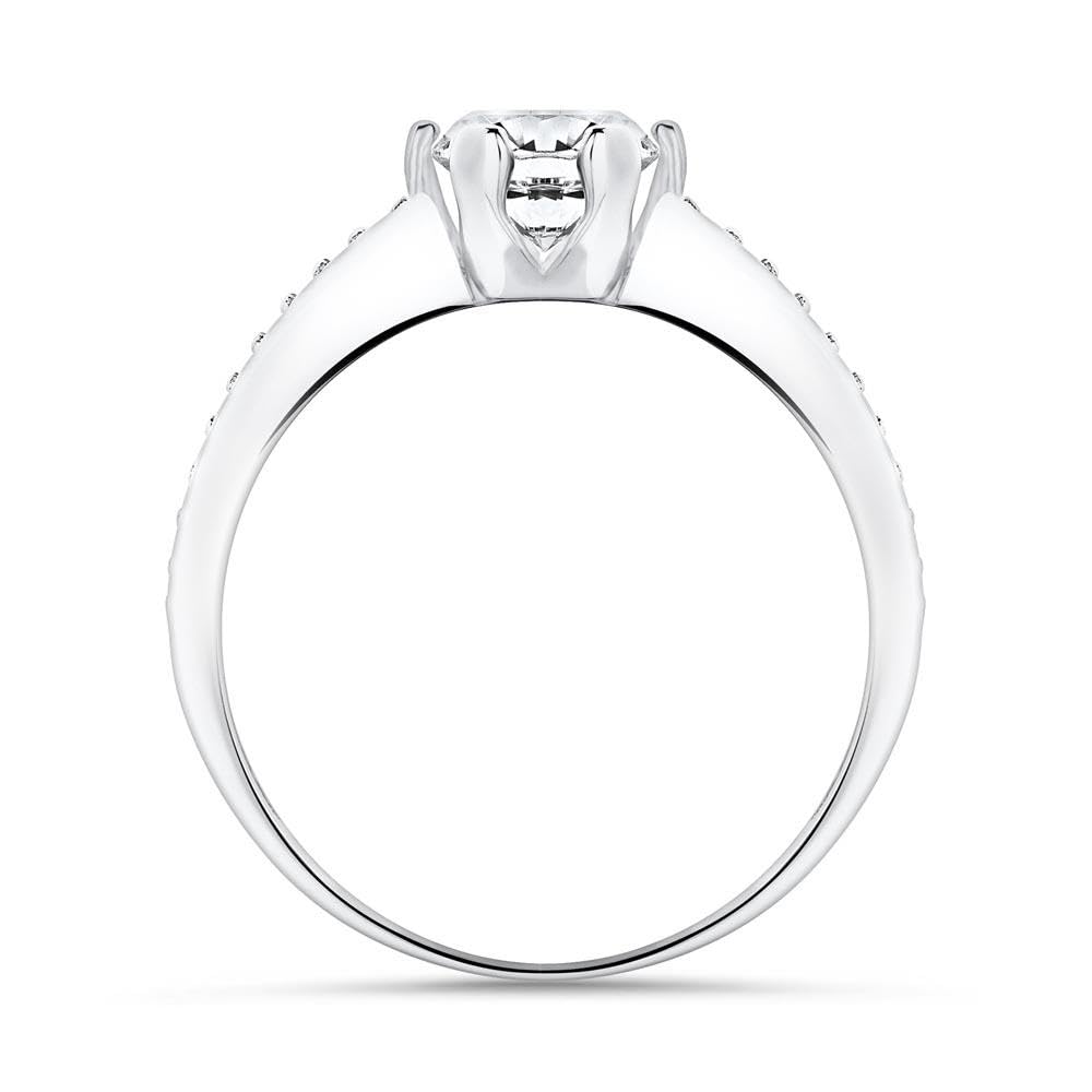 JEWLIX Verlobungsring Weißgold 375 Zirkonia Mehrstein
