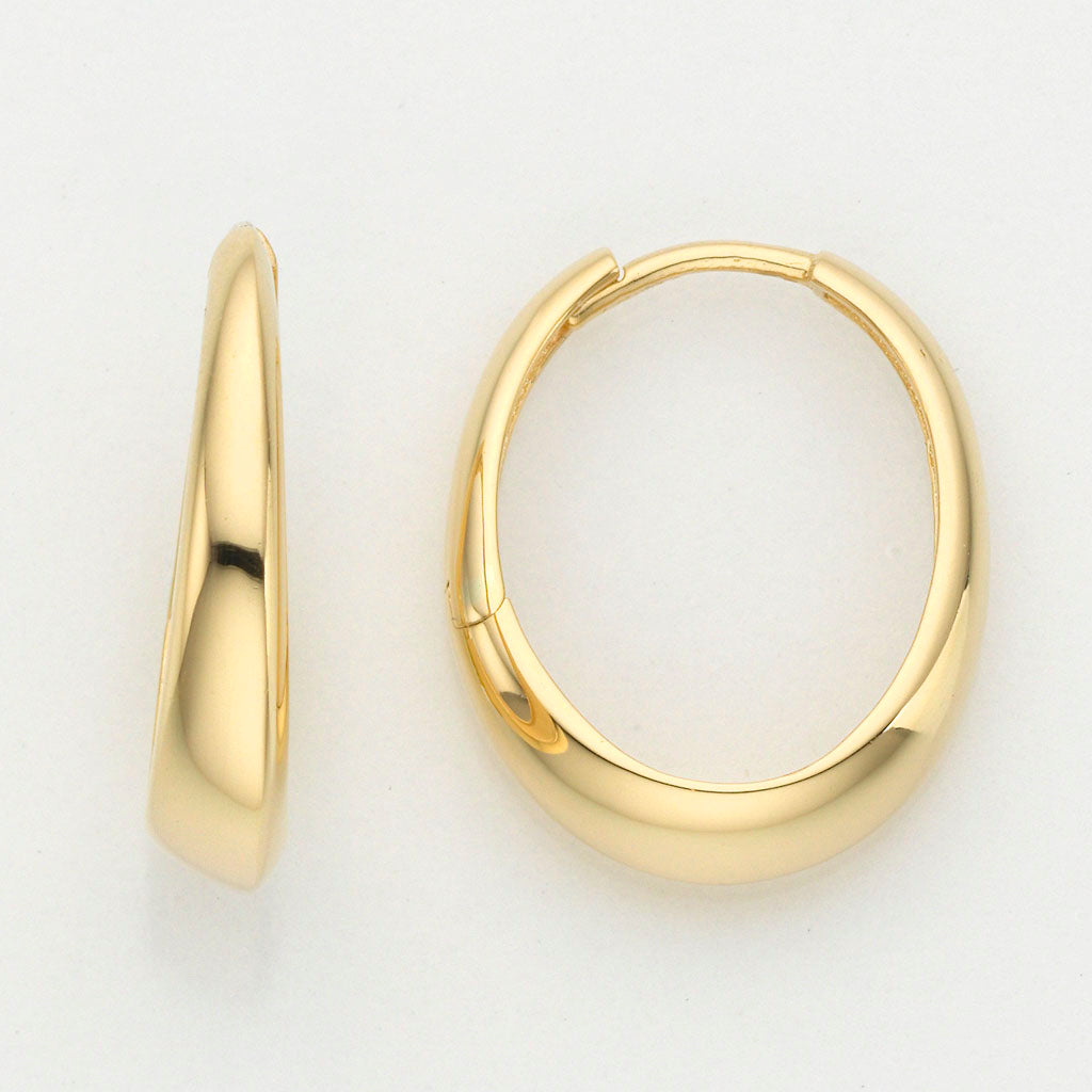 Eugen Rühle Ohrschmuck Creolen oval 4,1x19x16mm Huggies Gelbgold 585