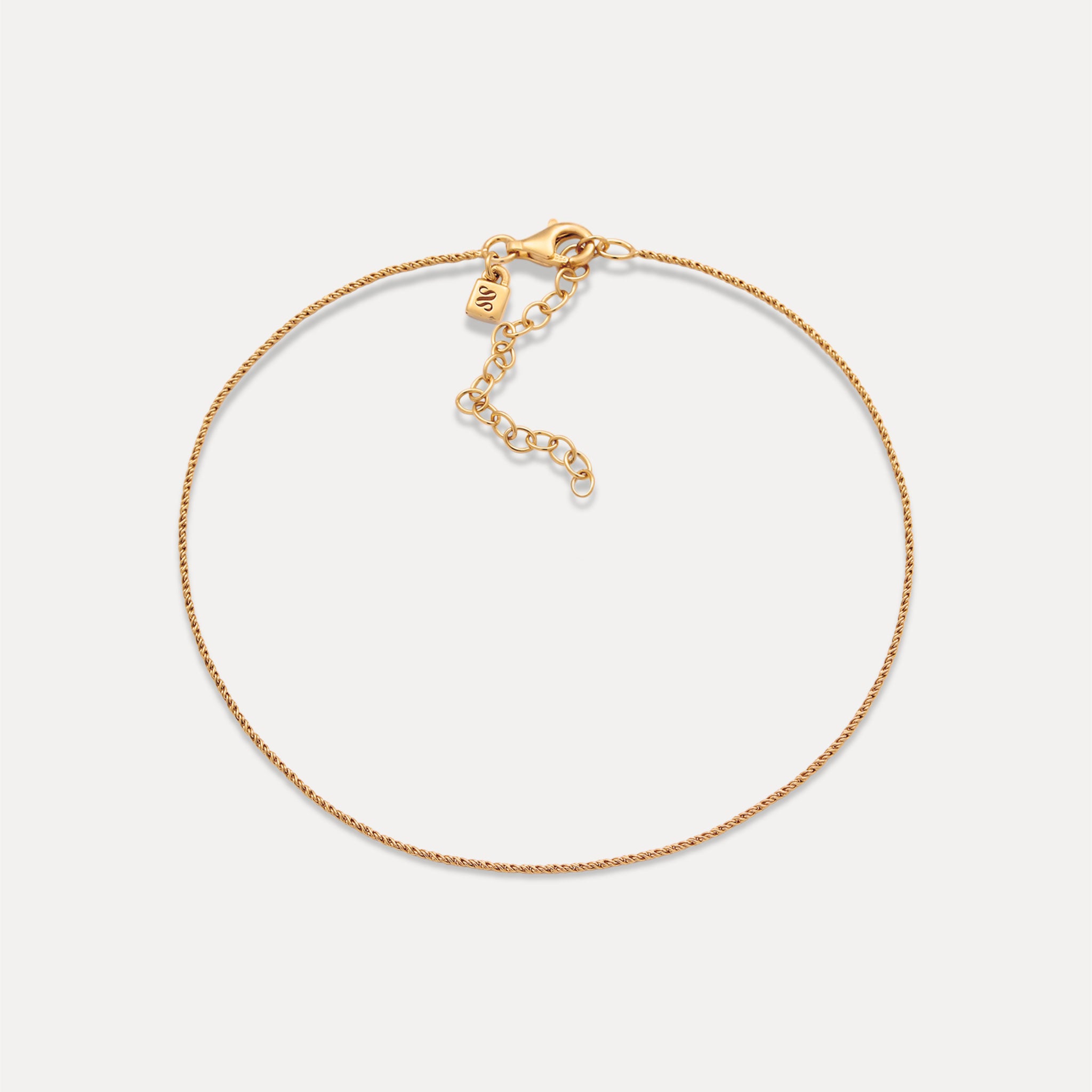 Stilnest Spiral Dainty Chain Fußkette Vermeil