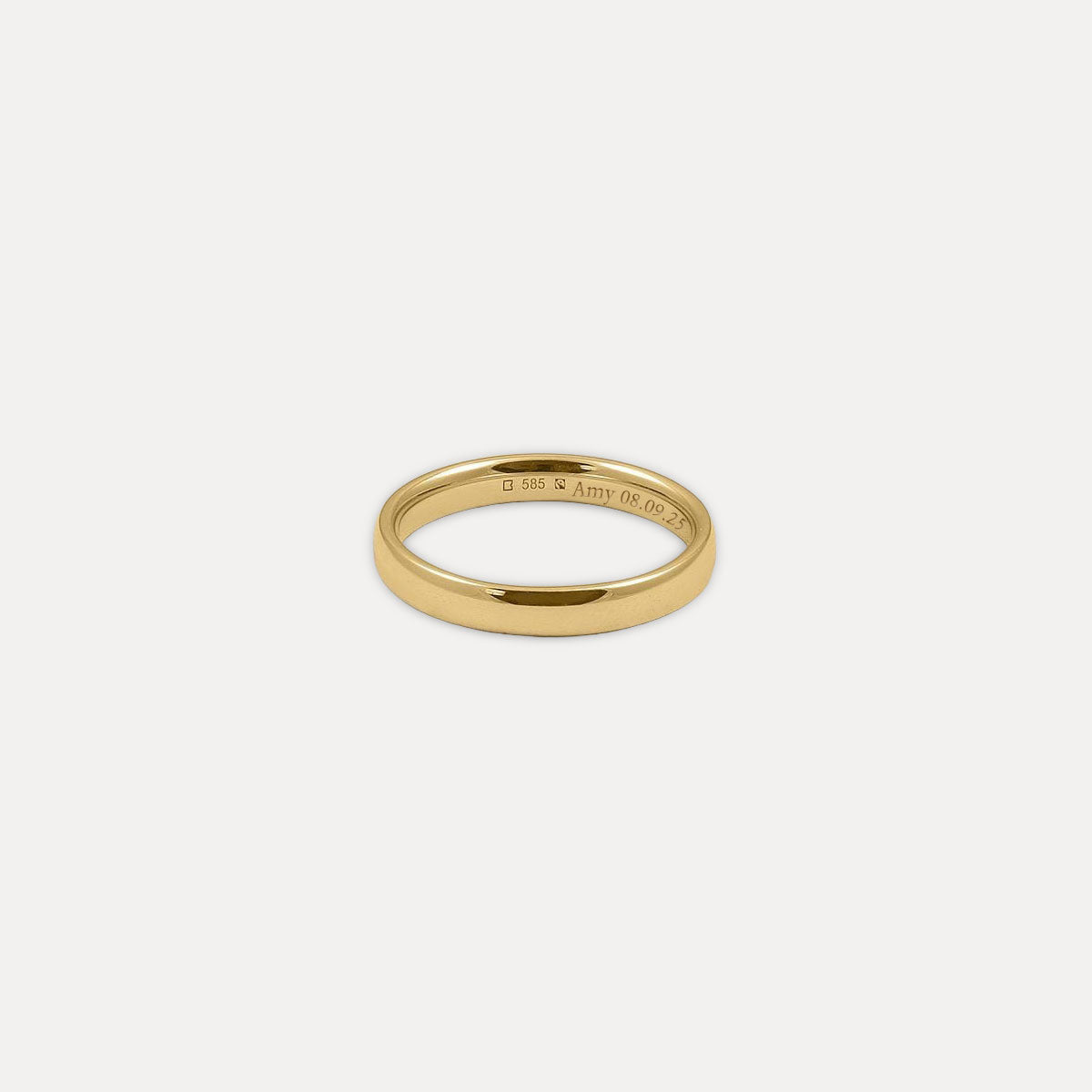 Stilnest Round Fair Band Ring 585 Fairtrade-Gold 3 mm