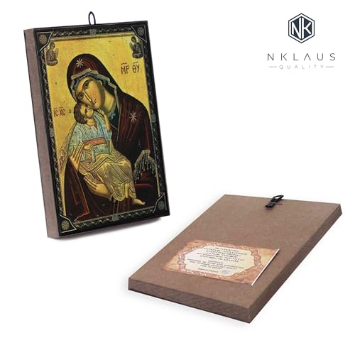 NKlaus Religious Icons Glykofilousa Ikone Holz 9,7x13,5cm