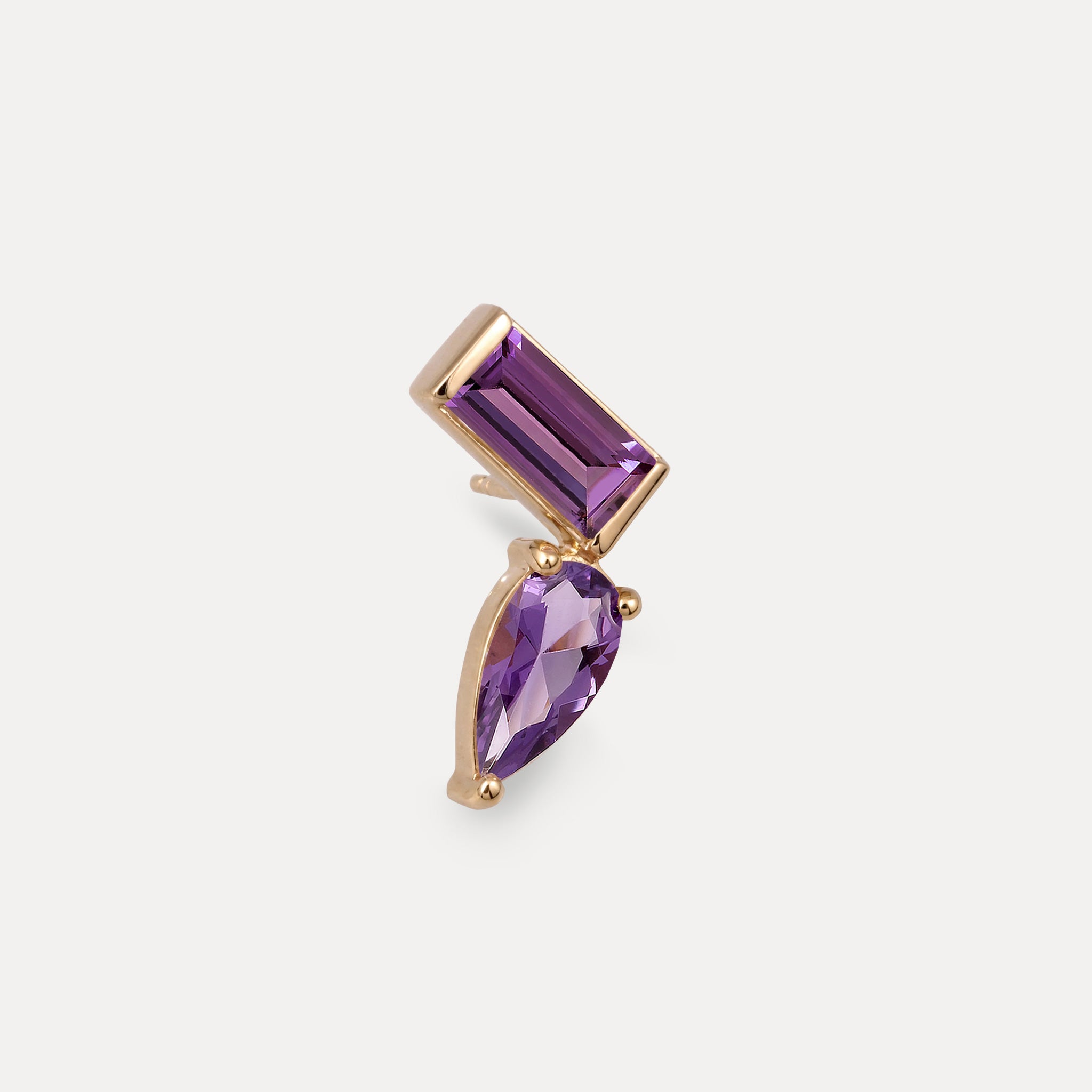 Stilnest Balance Dual Ohrstecker Amethyst 585 Gold links