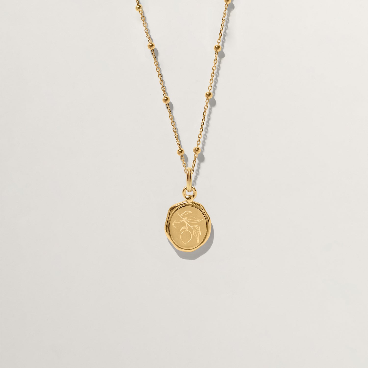 Stilnest Eden Lemon Seal Kette Gold Vermeil 45cm Zitrone