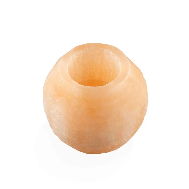 NKlaus HEALING CRYSTALS Pfirsich-Selenit Kerzenhalter 8cm 2Stk