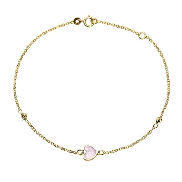 JEWLIX ID-Armbänder Damenarmband 585er Gold Herz Perlmutt