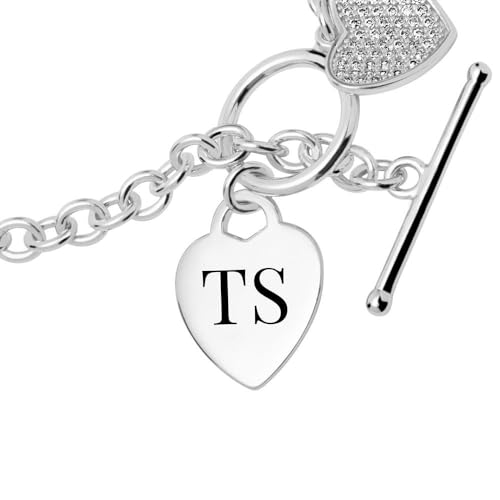 JEWLIX ID-Armbänder Herzarmband Sterlingsilber Zirkonia