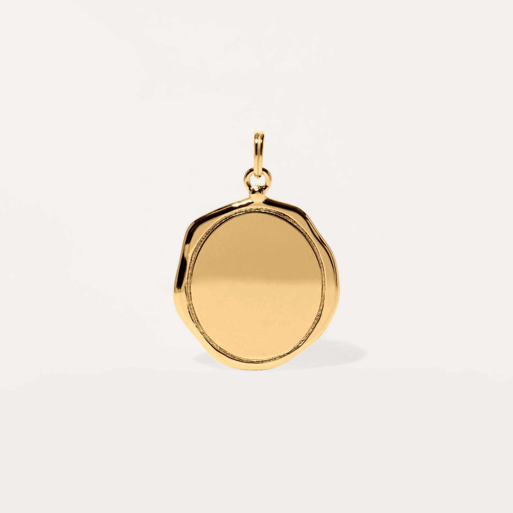 Stilnest Engravable Large Seal Anhänger 24k Gold Vermeil gravierbar