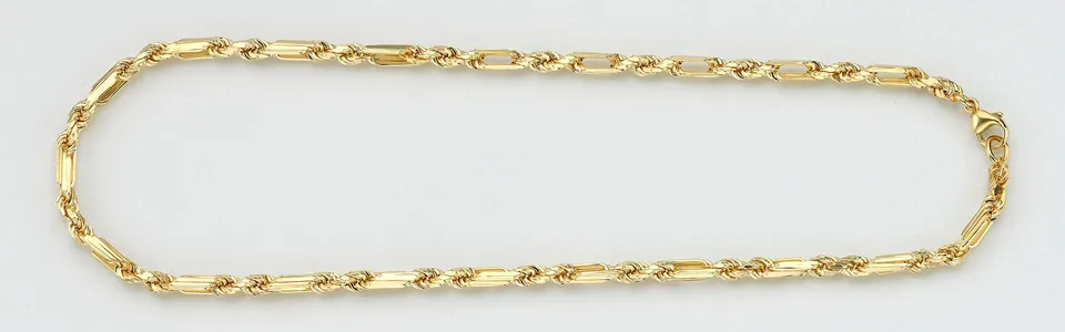 Eugen Rühle Figarokette Fantasiekette 4,5mm Halskette 585 Gelbgold