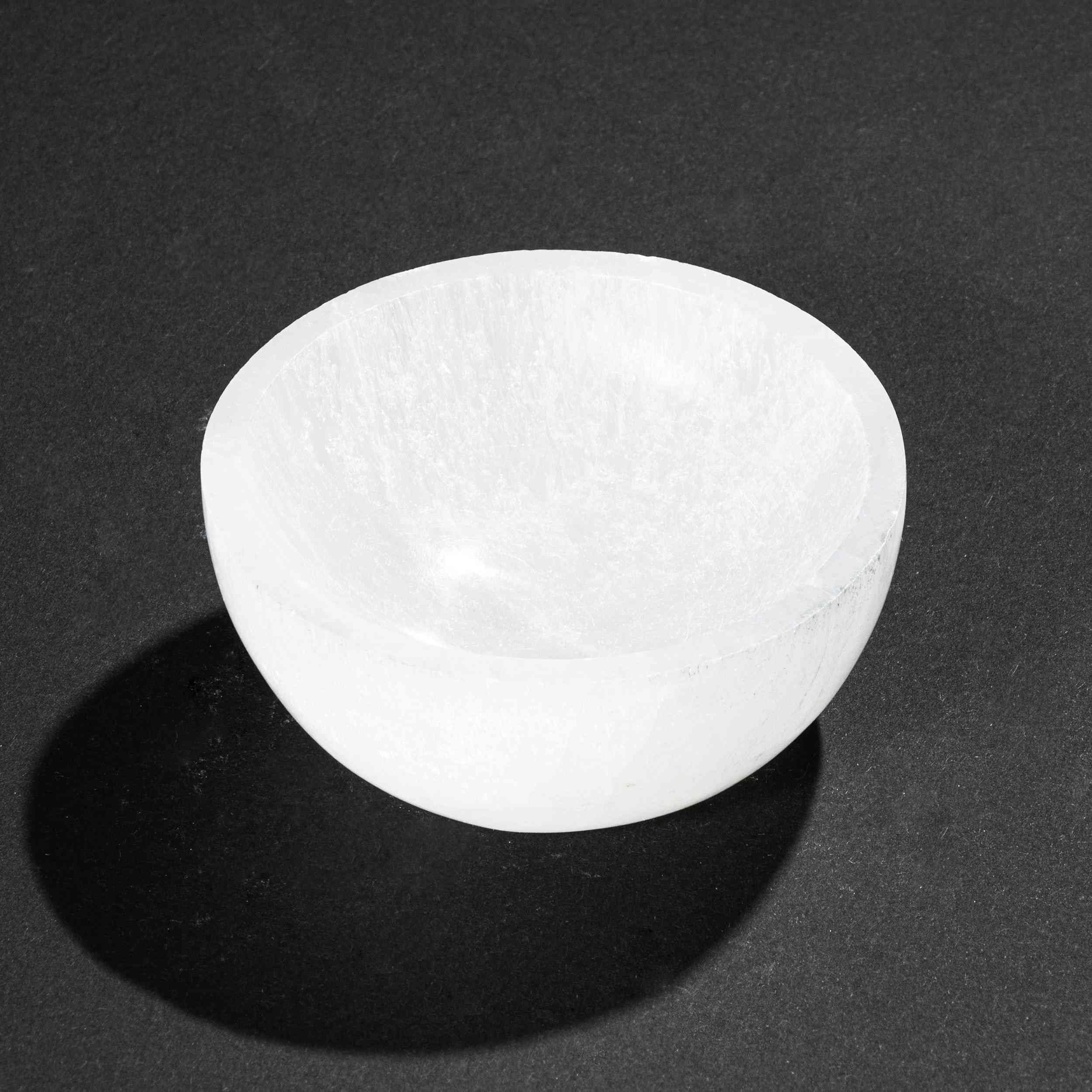 NKlaus Healing Crystals Selenit-Schale 8cm handgeschnitzt