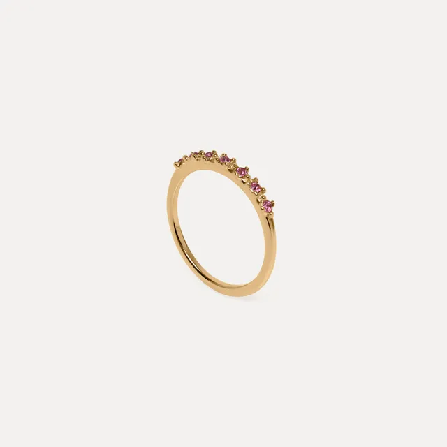 Stilnest Color Delight Ring Dunkelrosa Kristall Gold 52