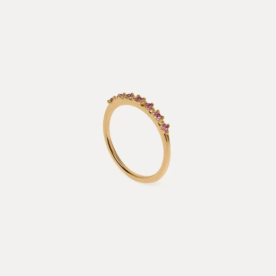 Stilnest Color Delight Ring Dunkelrosa Kristall Gold 52