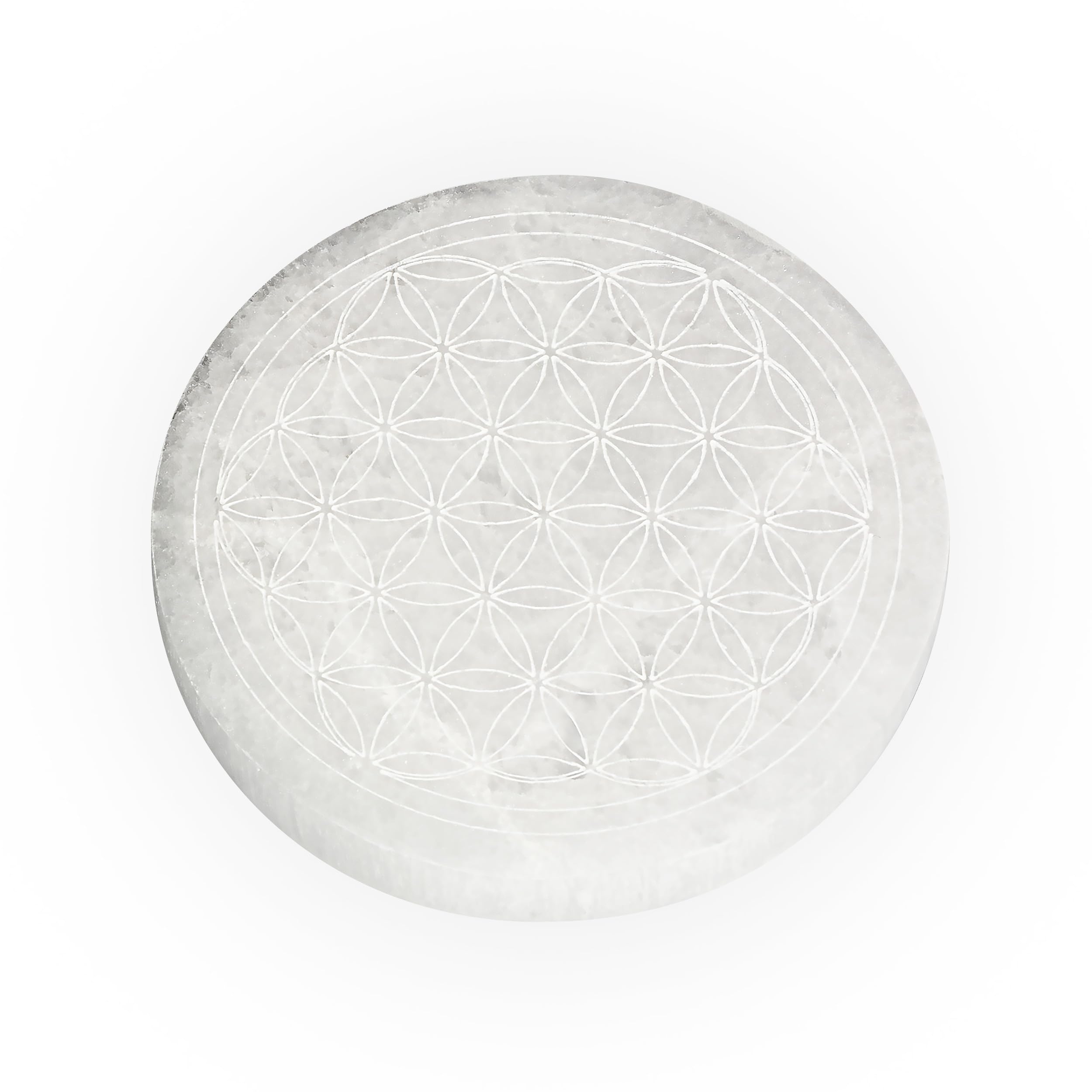 NKlaus Healing Crystals Selenit Ladeplatte 12 cm Lebensblume