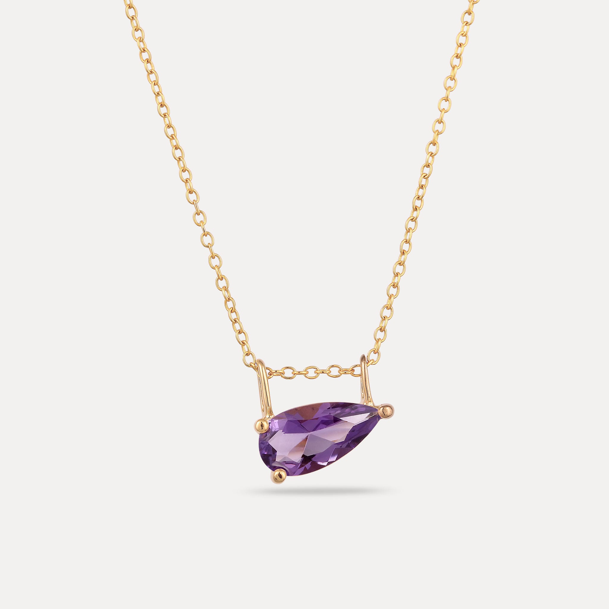 Stilnest Balance Drop Amethyst Anhänger 585 Gold