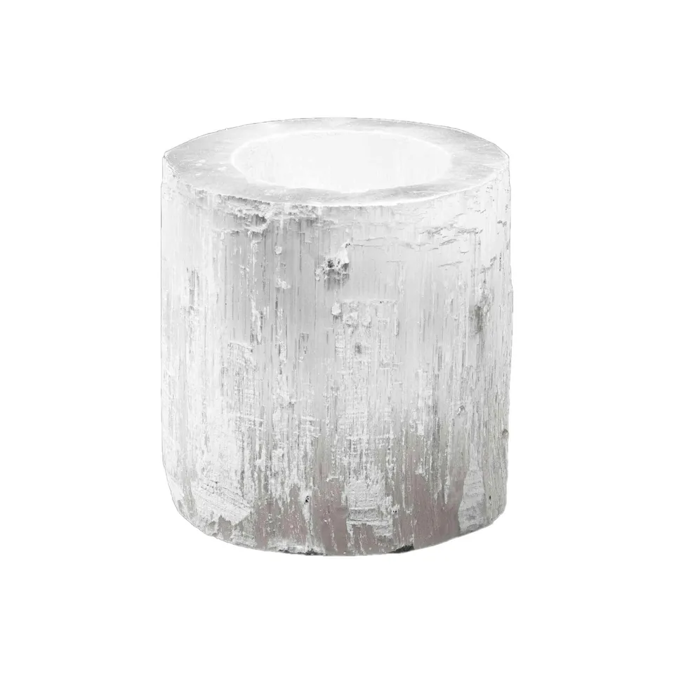 NKlaus Selenit Teelichthalter 11cm Naturstein handgefertigt