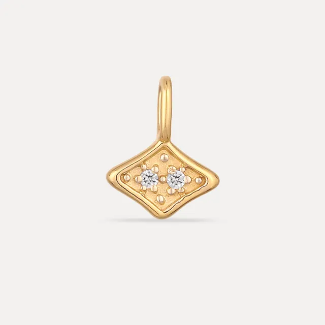 Stilnest Supernova Pavé Anhänger Weißer Saphir Gold