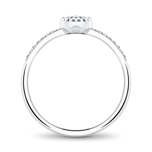 JEWLIX Verlobungsring 925 Silber Zirkonia Ring 52mm