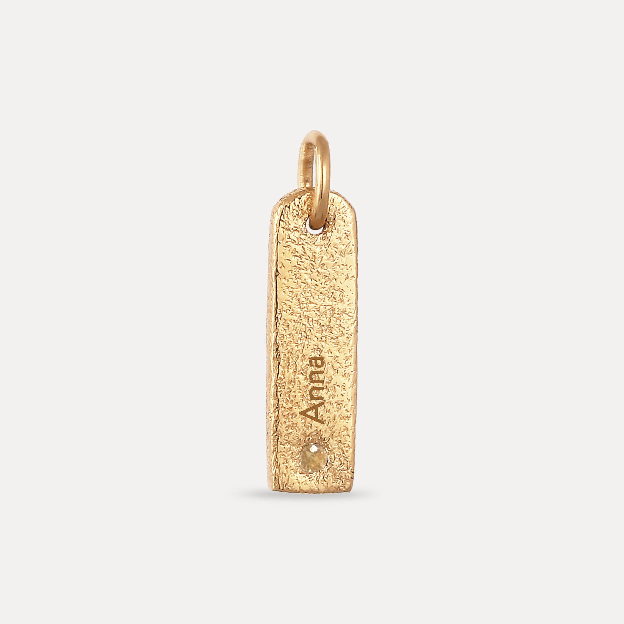 Stilnest Mandarin Granat Bar Anhänger Gold Vermeil gravierbar