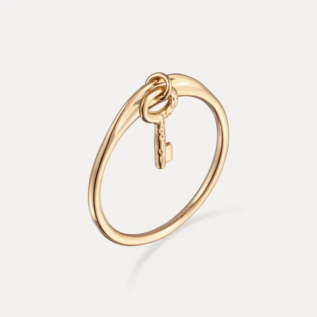 Stilnest Tiny Key Ring 585 Gold Gr. 52 Massivgold