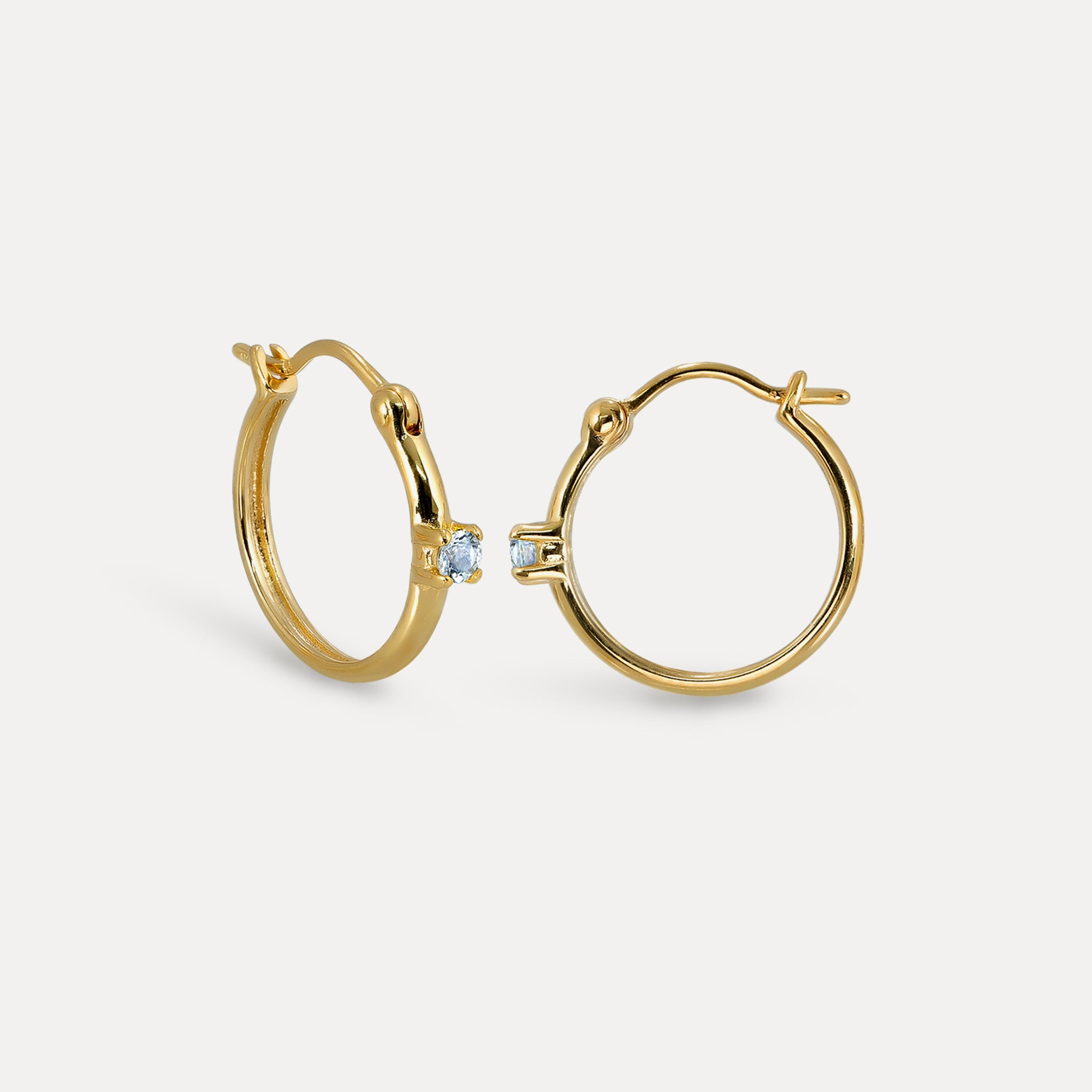 Stilnest Aquamarin Point of Light Creolen Gold Vermeil