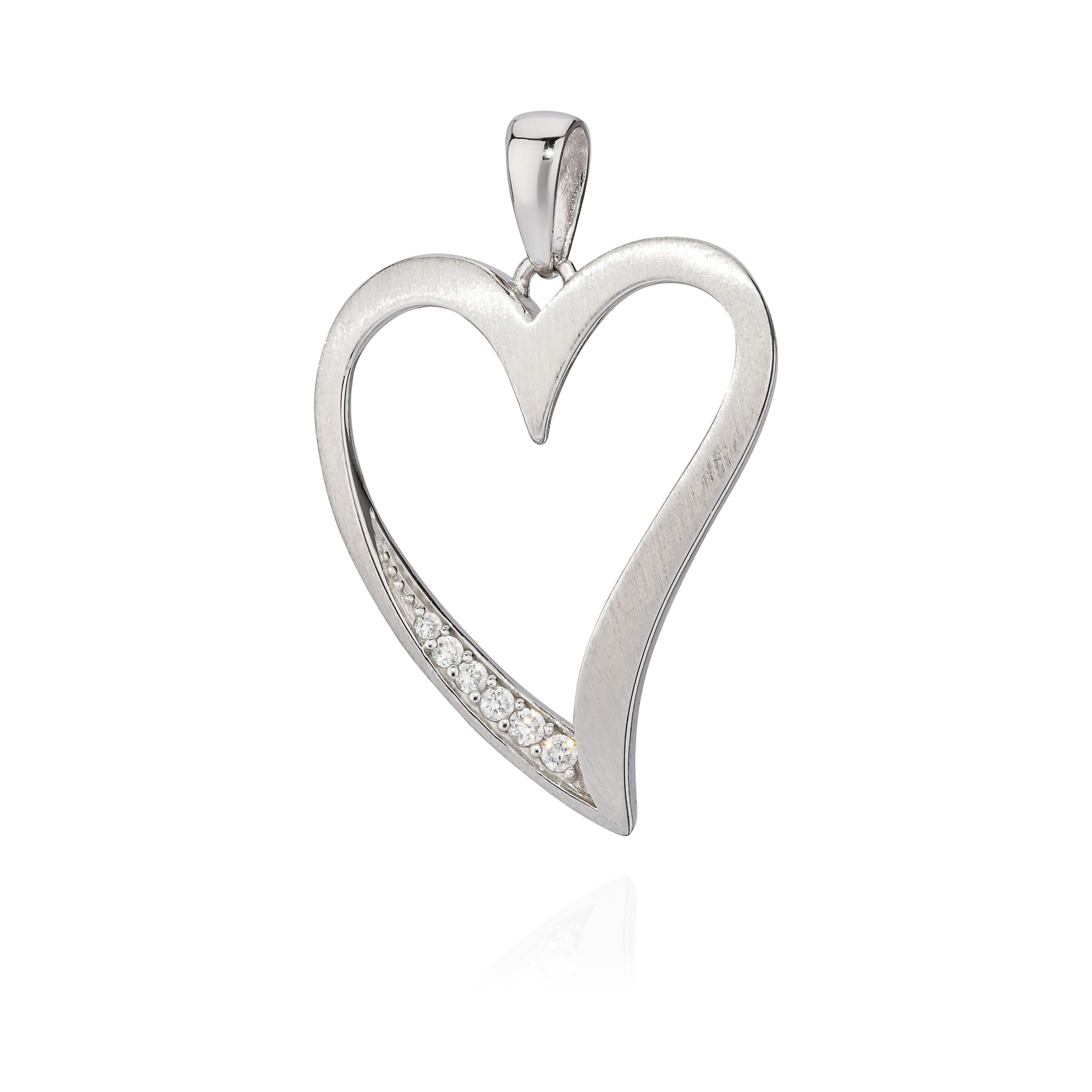 NKlaus Jewellery Herz Anhänger 9776 925 Silber 21x20mm Zirkonia