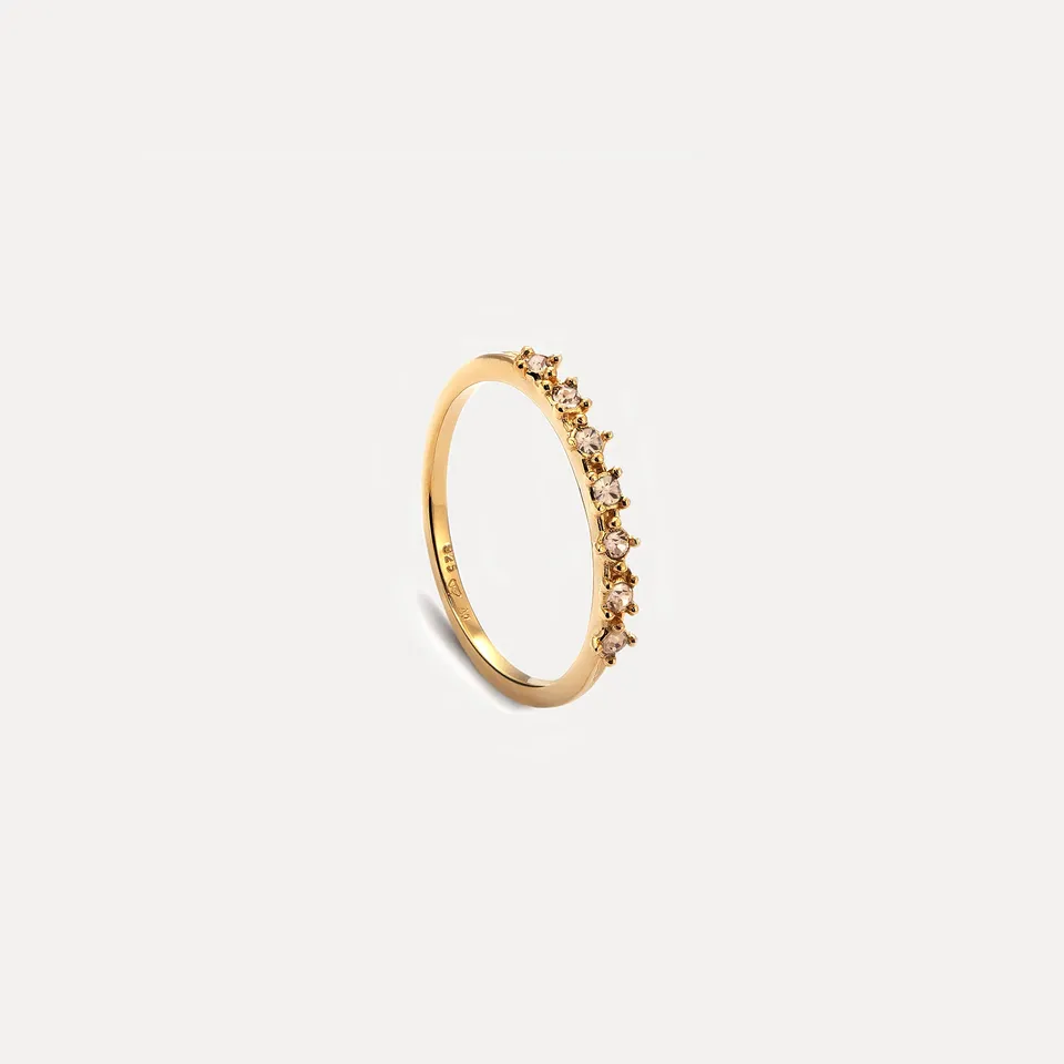 Stilnest Color Delight Ring Kristall gelb Gold Vermeil 52