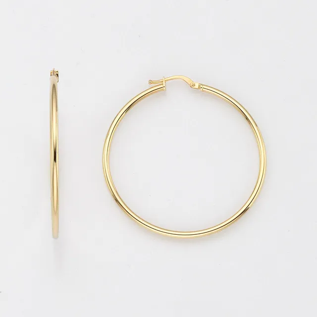 Eugen Rühle Creolen 2mm Ø40mm Ohrringe 585 Gelbgold