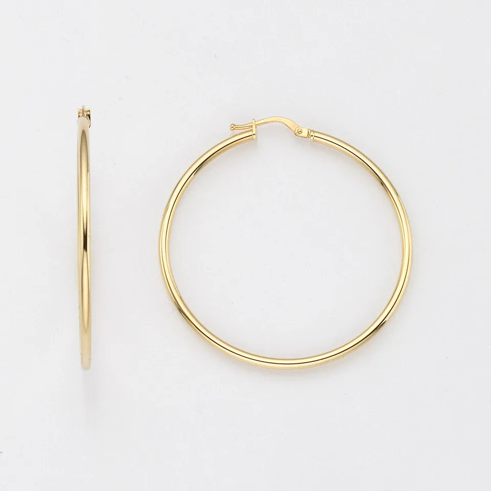 Eugen Rühle Creolen 2mm Ø40mm Ohrringe 585 Gelbgold