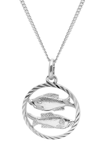 trendor Halsketten Fische Sternzeichen Kette Silber 45 cm