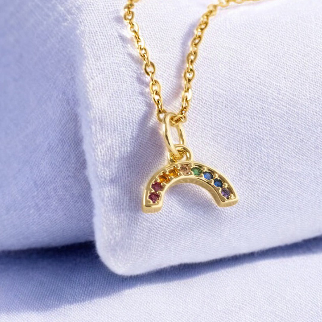Joy by Corrine Smith Rainbow Arc Halskette Gold Zirkonia