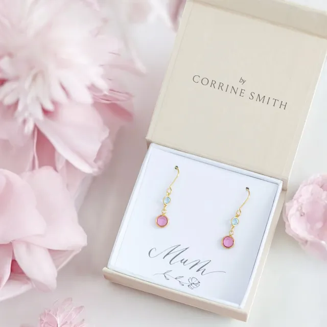 Joy by Corrine Smith Mother and Child Birthstone Ohrringe Gold