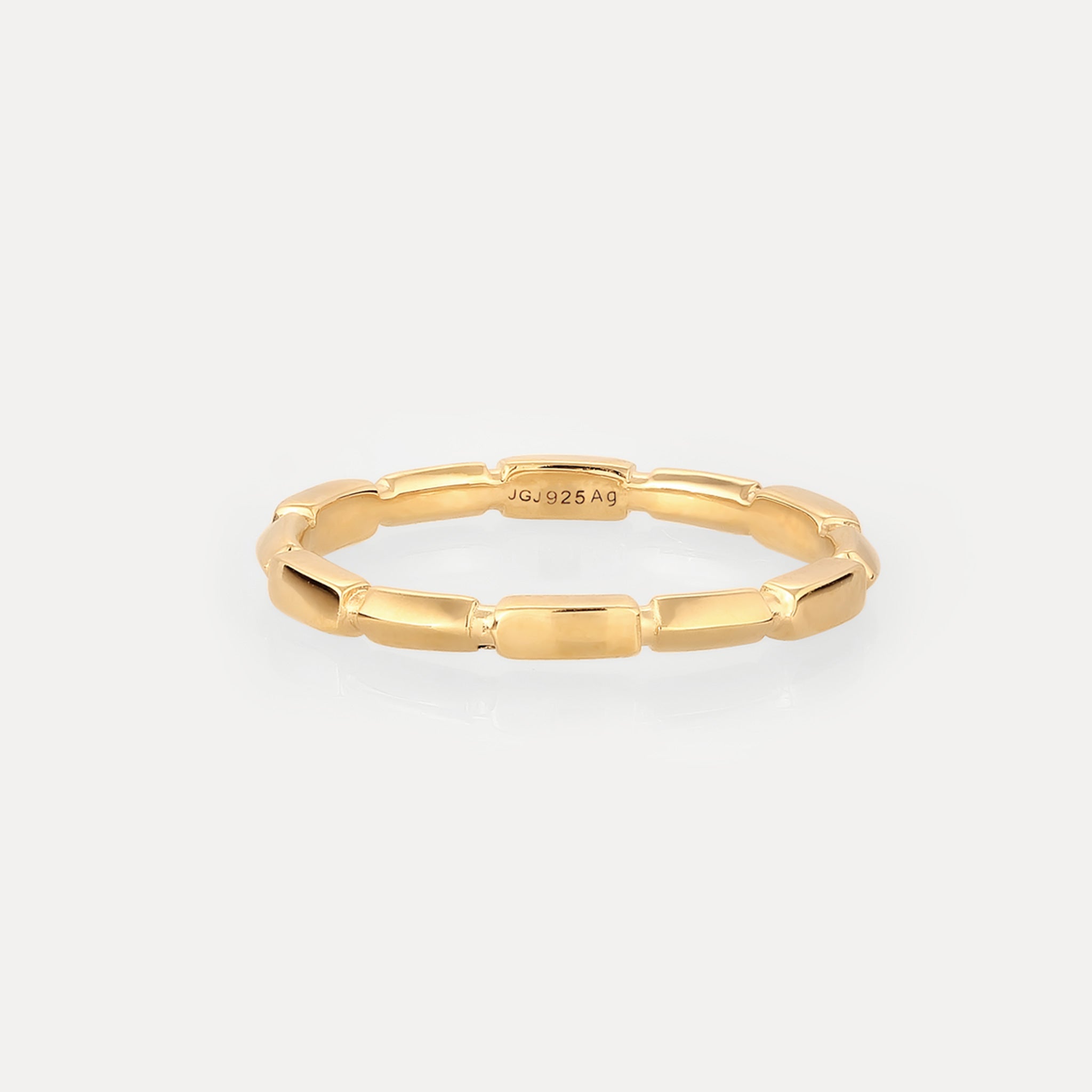 Stilnest Offset Brick Ring Gold Vermeil Größe 52