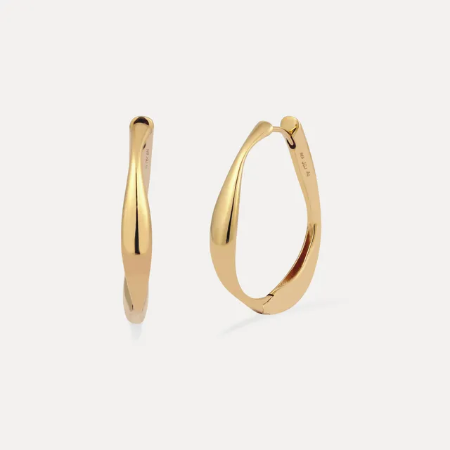 Stilnest Canyon Creolen Ohrringe 24k Gold Vermeil organisch