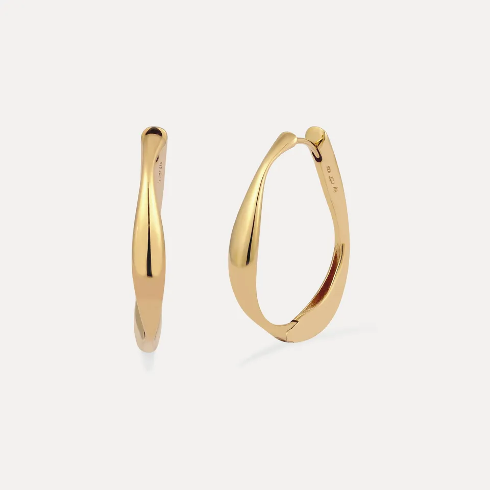 Stilnest Canyon Creolen Ohrringe 24k Gold Vermeil organisch