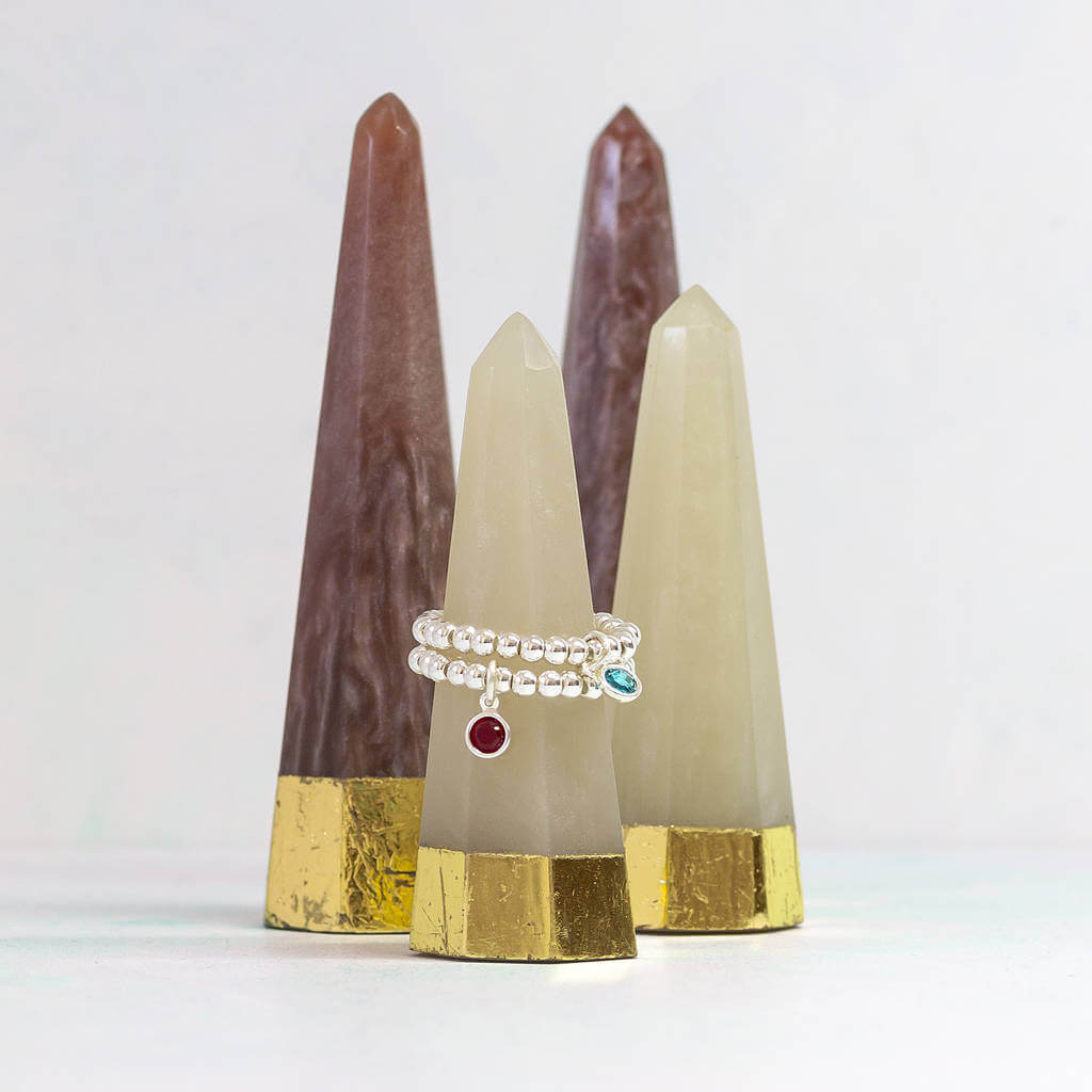Joy by Corrine Smith Rings Beaded Stretch Ring Silber