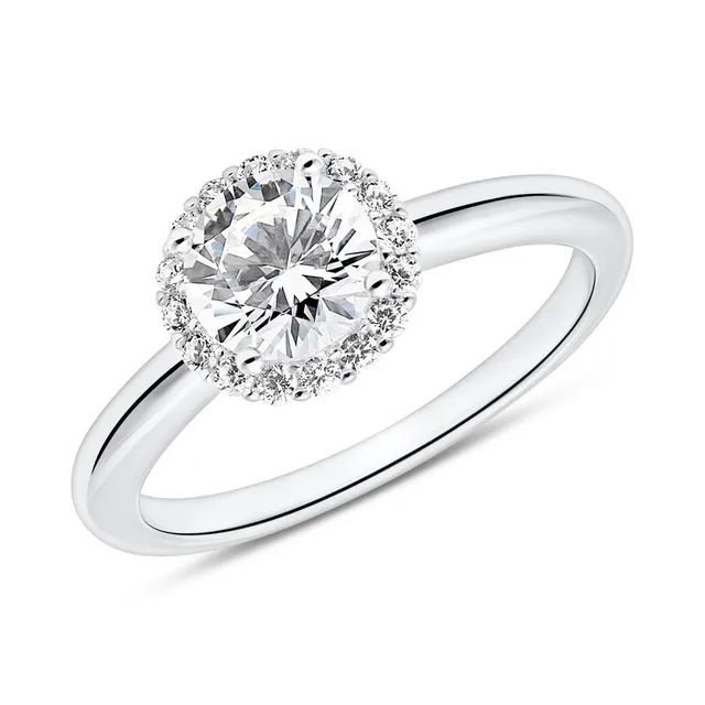 JEWLIX Halo Verlobungsring 925 Silber Zirkonia Größe 58