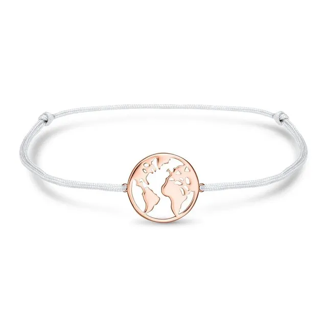 JEWLIX ID-Armband Welt Textil grau Silber Rosé