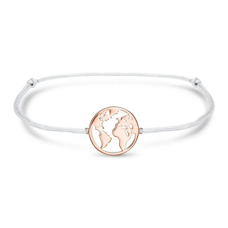 JEWLIX ID-Armband Welt Textil grau Silber Rosé