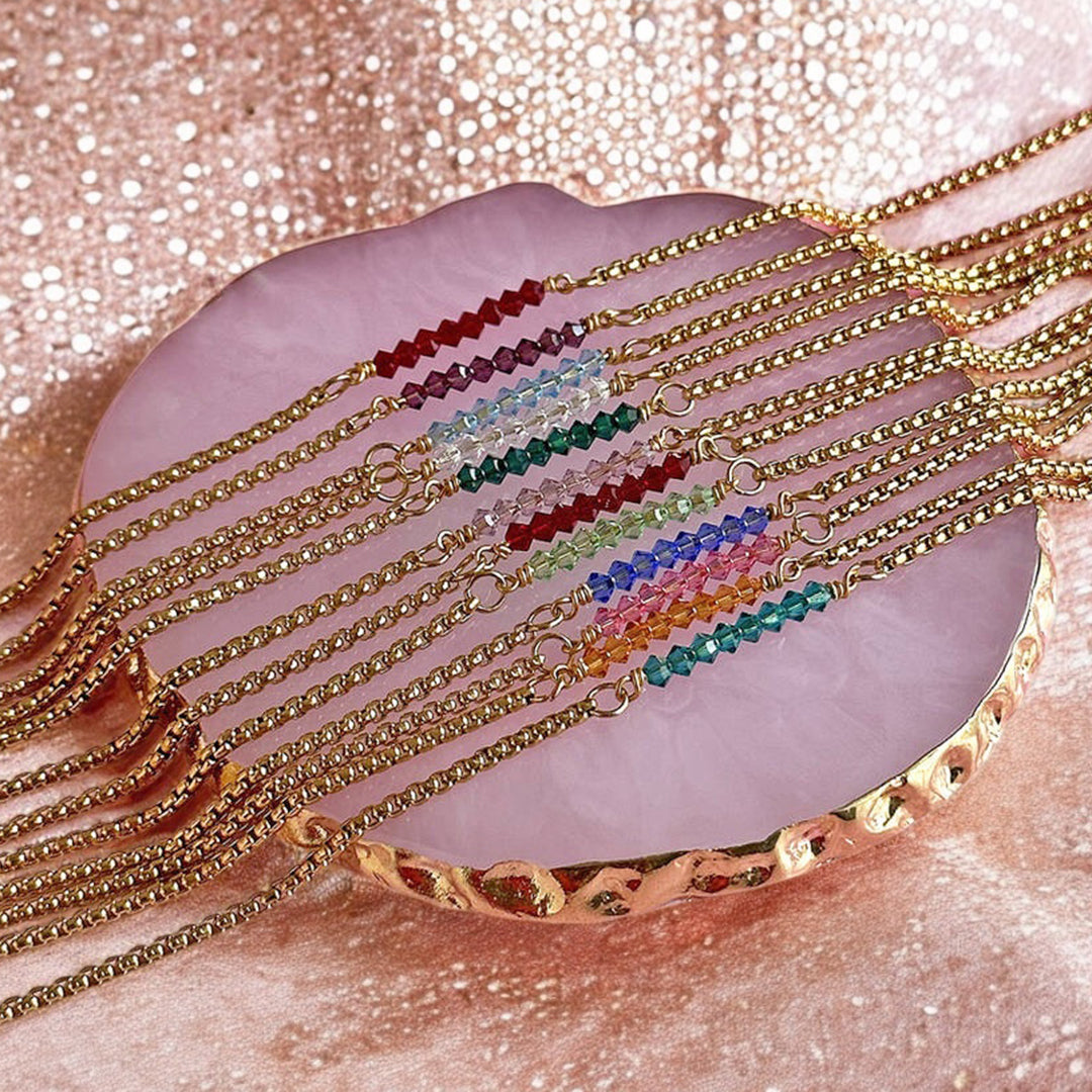 Joy by Corrine Smith Tiny Birthstone Bar Armband Gold