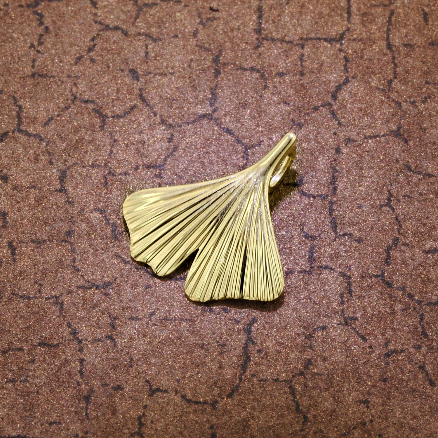 trendor 75720 Ginkgo Halskette Gold auf Silber 45 cm