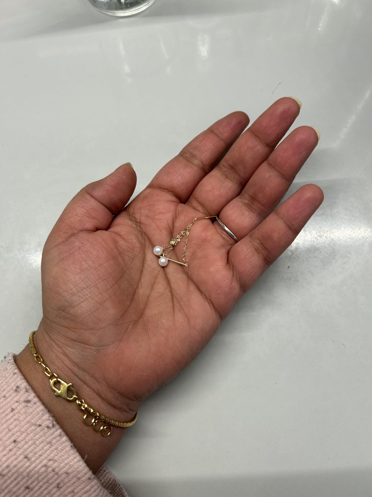 NKlaus Jewellery Durchzieher Ohrringe 333 Gelbgold Ankerkette