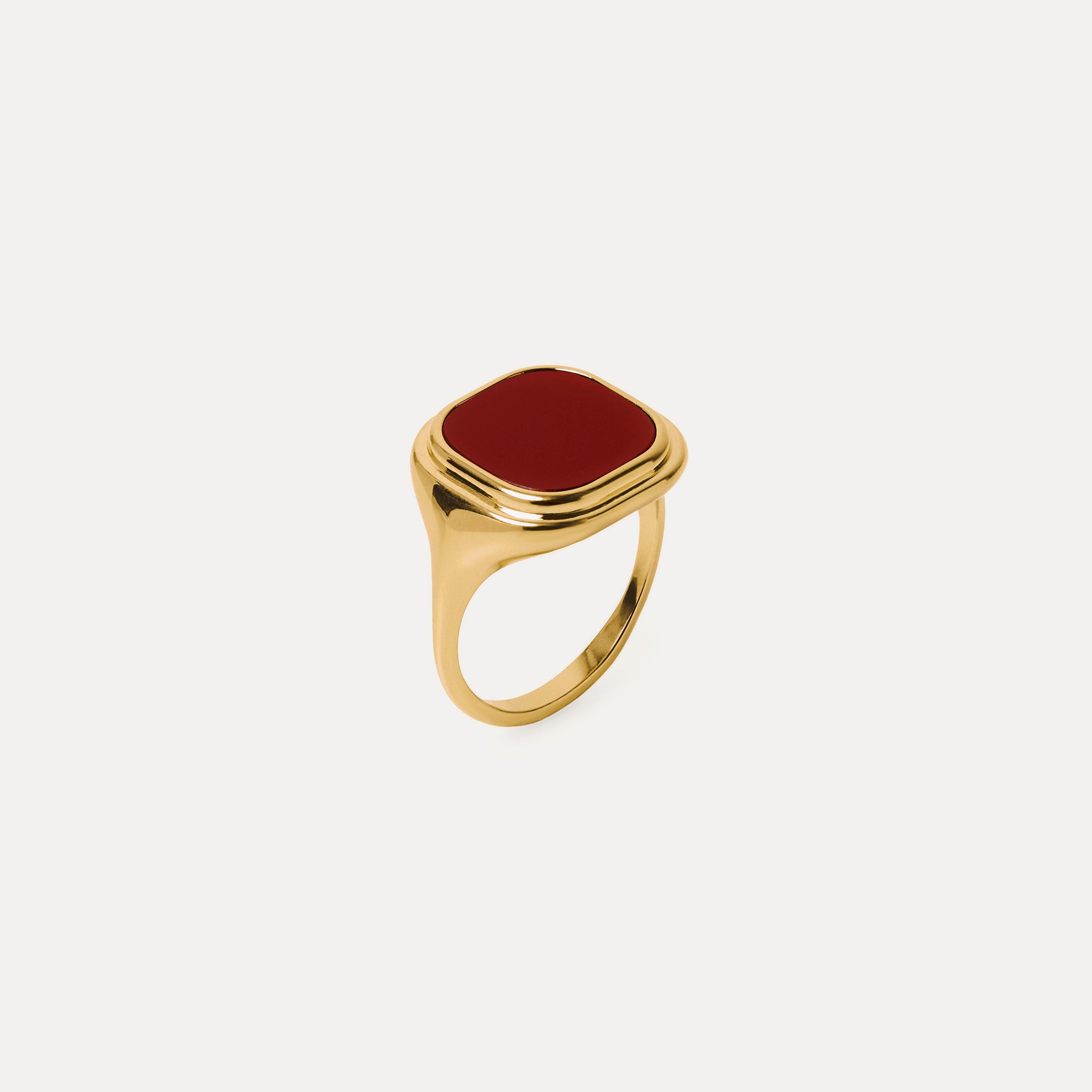 Stilnest Manhattan Cocktail Ring Achat Rot Gold 52