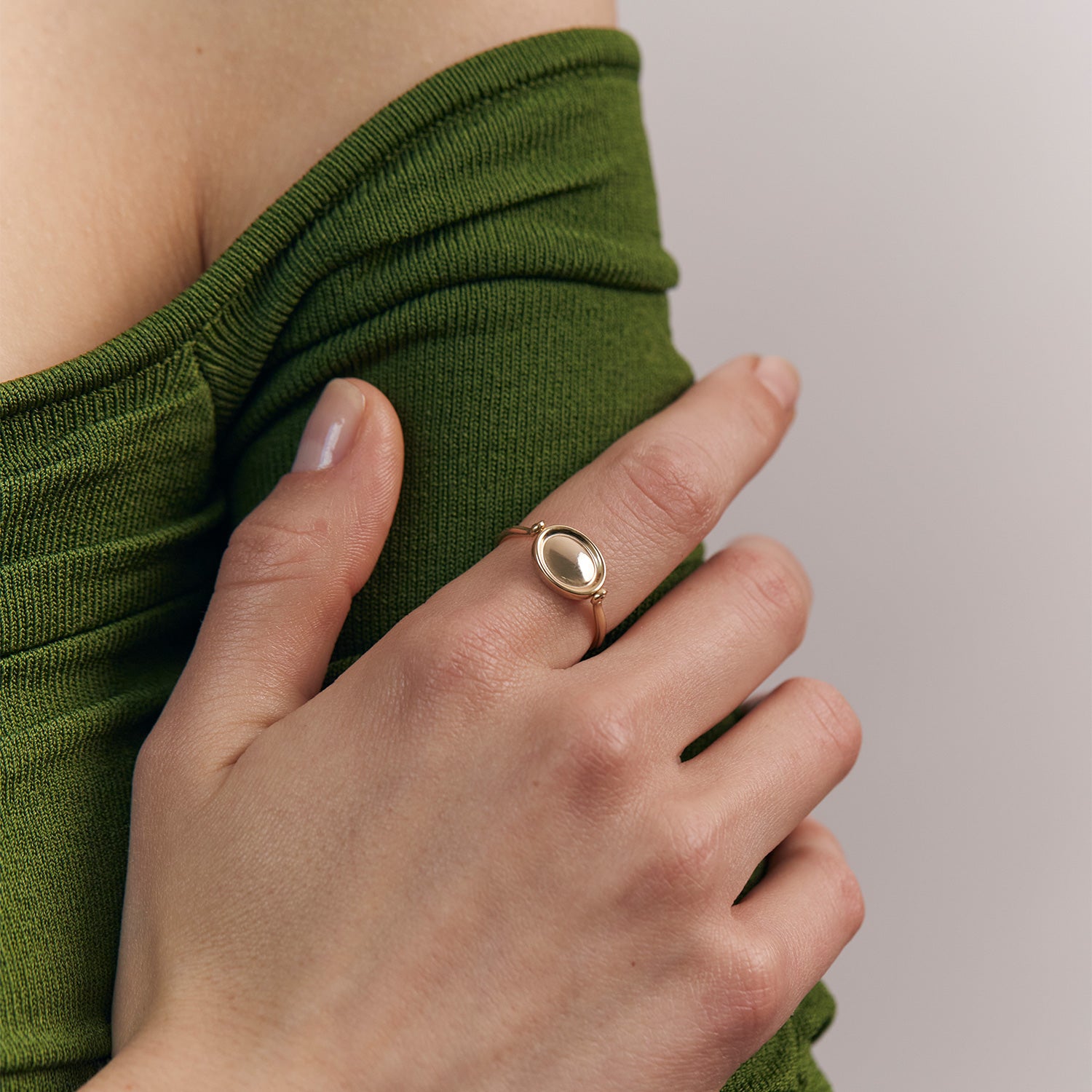 Stilnest Flip Pavé Ring 585 Gold weißer Saphir 52