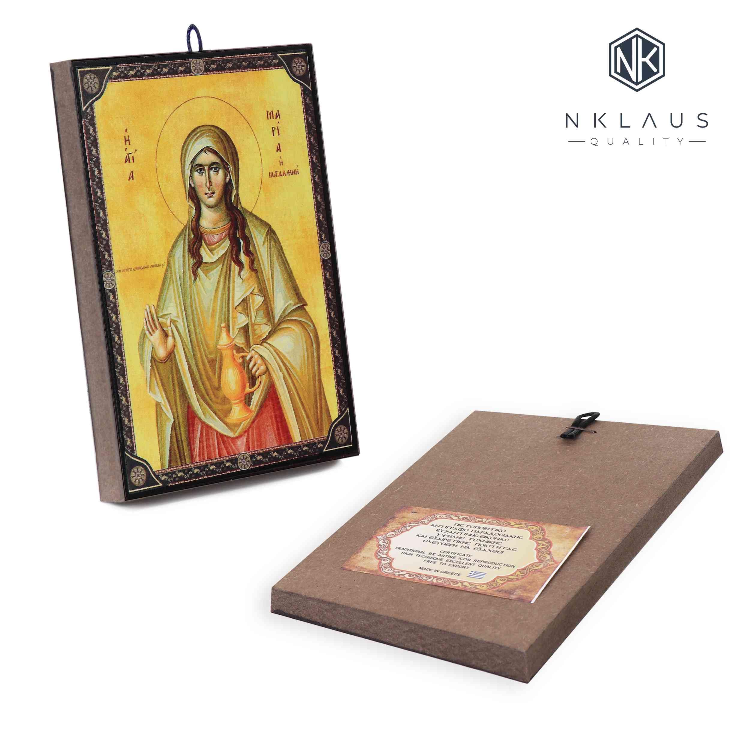 NKlaus Religious Icons Maria Magdalena Ikone Holz 9,7x13,5cm