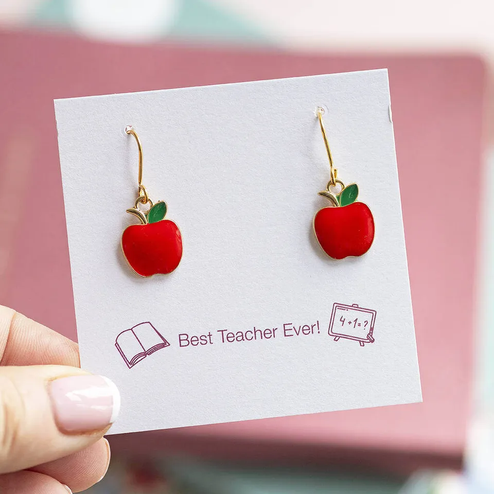 Joy by Corrine Smith Red Apple Ohrhänger Gold Rot Emaille
