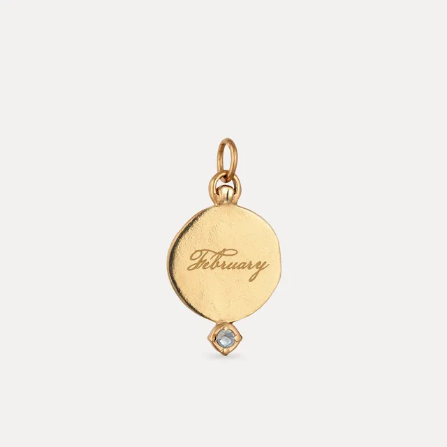 Stilnest Aquamarin Fluid Medallion Anhänger Gold Vermeil gravierbar