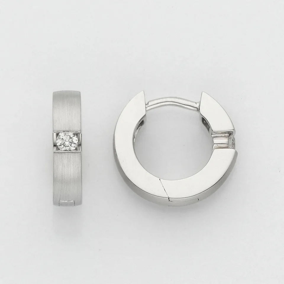 Eugen Rühle Ohrschmuck Creolen Brill 0,09ct Ohrringe 750 Gold