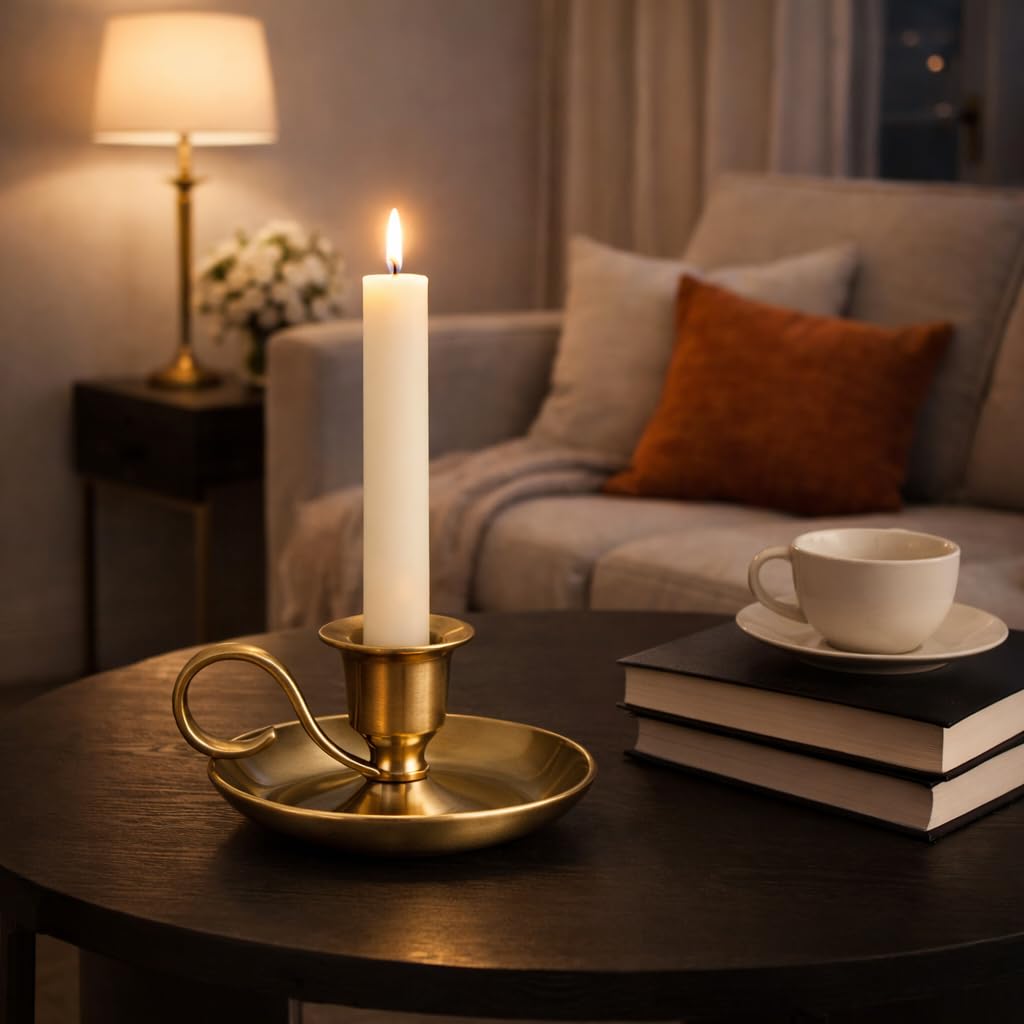 NKlaus Candle Holder Handleuchter Klassik Messing Gold Antik